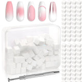 125 Nail Art Schwämme y 4 Krallen Nail Sponge Metallgreifer para Ombre y gradiente Nageldesign, Nagelkunst-Schwamm Pinsel, Maniküre Zubehör para Nägel, Nail Art Schwämme para Babyboomer Effekte DIY