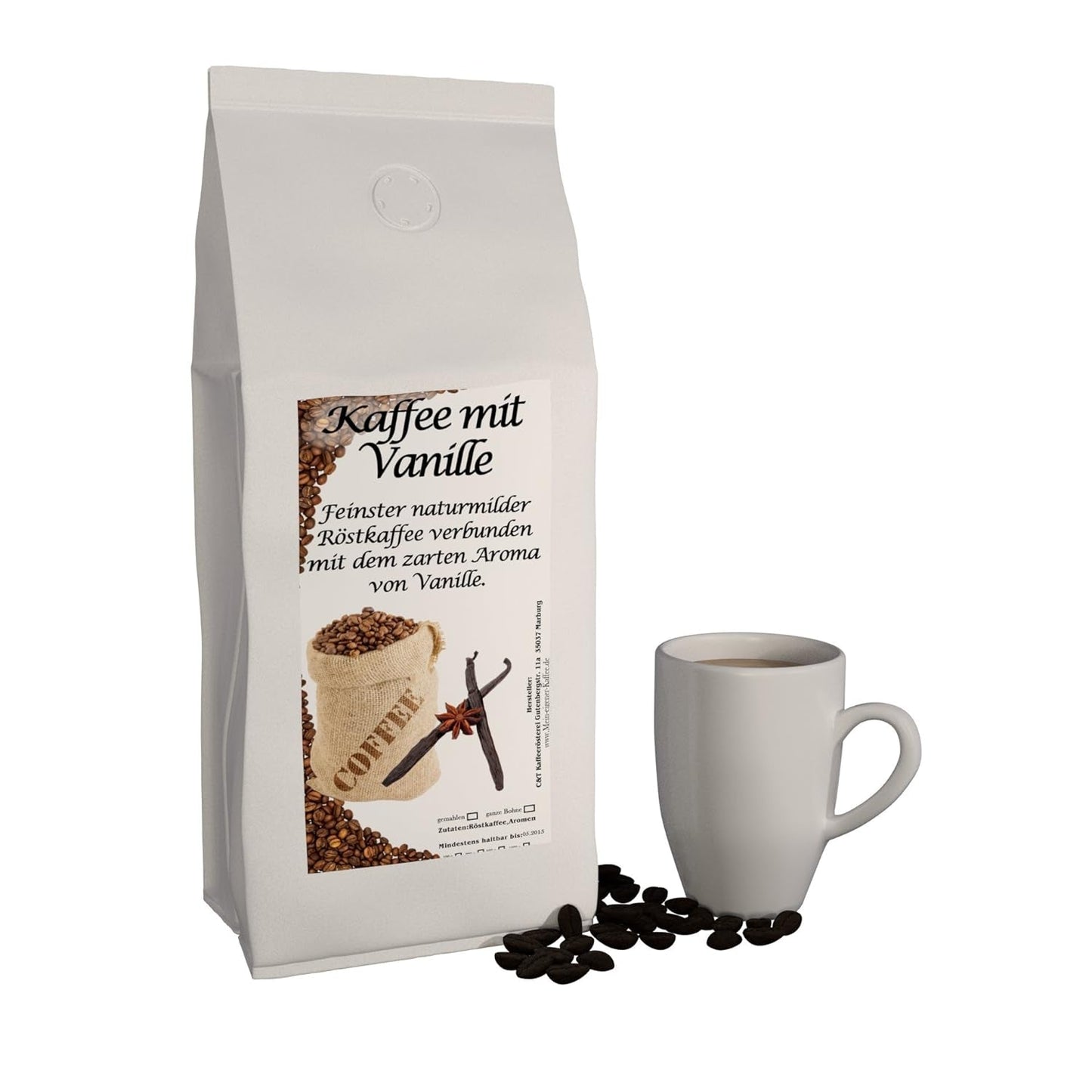 Café aromático Vanille, 500 g, ganze Bohne