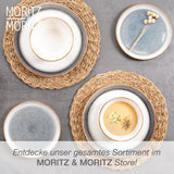Moritz & Moritz TARENTO Vajilla para 6 personas de 24 piezas, gris - Elegante juego de platos de gres de alta calidad - El juego de vajilla incluye 6 platos llanos, 6 platos de postre, 6 platos llanos y 6 tazas