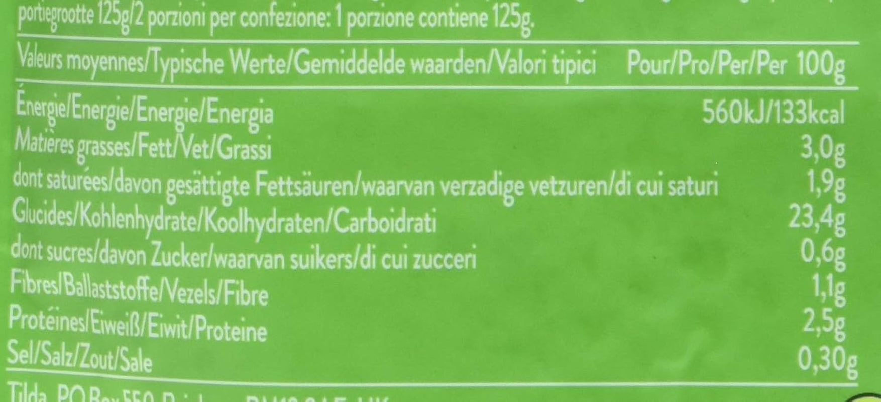 TILDA Arroz Basmati al Vapor con Lima y Cilantro para Microondas, 250g
