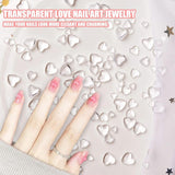 Dijes para decoración de uñas con forma de corazón en 3D, 320 piezas, dijes para uñas de acrílico transparente y transparente con parte trasera plana, piedras de Strass en forma de corazón de 4 mm, 6 mm, 8 mm, decoración de uñas duras para mujeres, mujeres, bricolaje, manicura (4 mm, 6 mm, 8 mm)