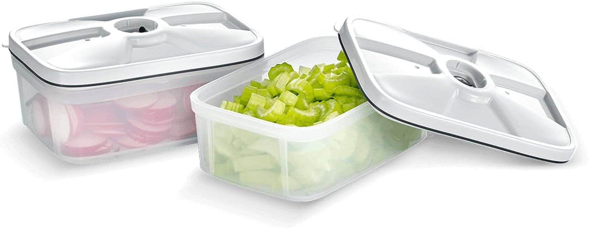 SEVERIN Recipiente al vacío, recipiente al vacío duradero con volumen de 0,75 litros por recipiente, 2 juegos, transparente, plástico, electrodomésticos de cocina, ZB 3620 Cajas para almacenar alimentos Naty Shop Single