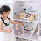 Teamson Kids Olivia's Little World Casa de muñecas gigante con 16 accesorios para muñecas, casa de muñecas de madera con muebles, casa de muñecas de 3 pisos, 30 cm para niños, a partir de 3 años