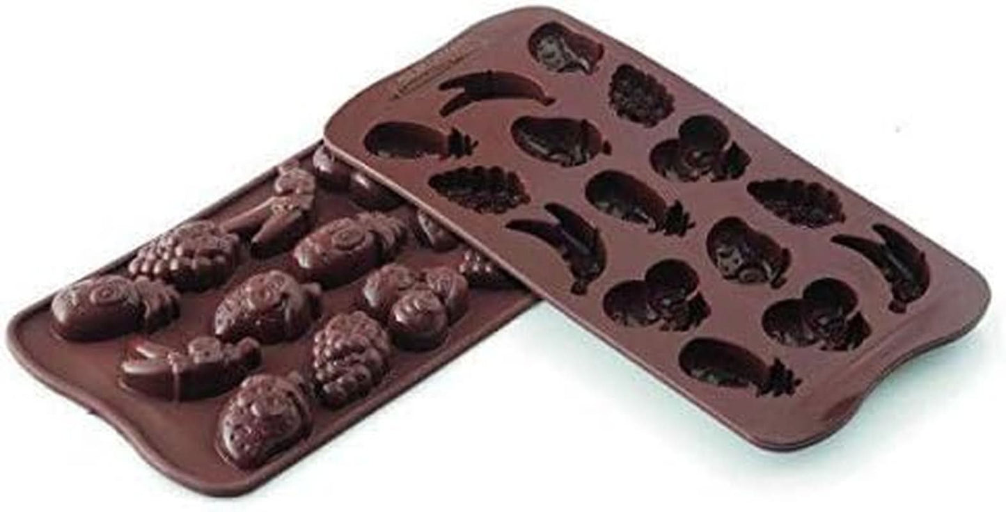 Molde de Silicona Praliné Silikomart Frutas 3,2 x 3,2 x H 1,5 cm, 10 ml, 15 cavidades (SCG32) Cocina Naty Shop