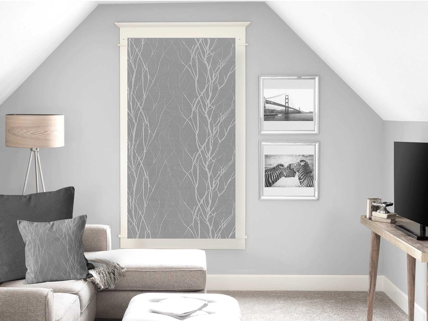Soleil d'ocre liane bise-bise, poliéster, blanco, 70 x 200 cm, edredones y colchas naty shop gris al 160 x 60 cm (paquete de 1)