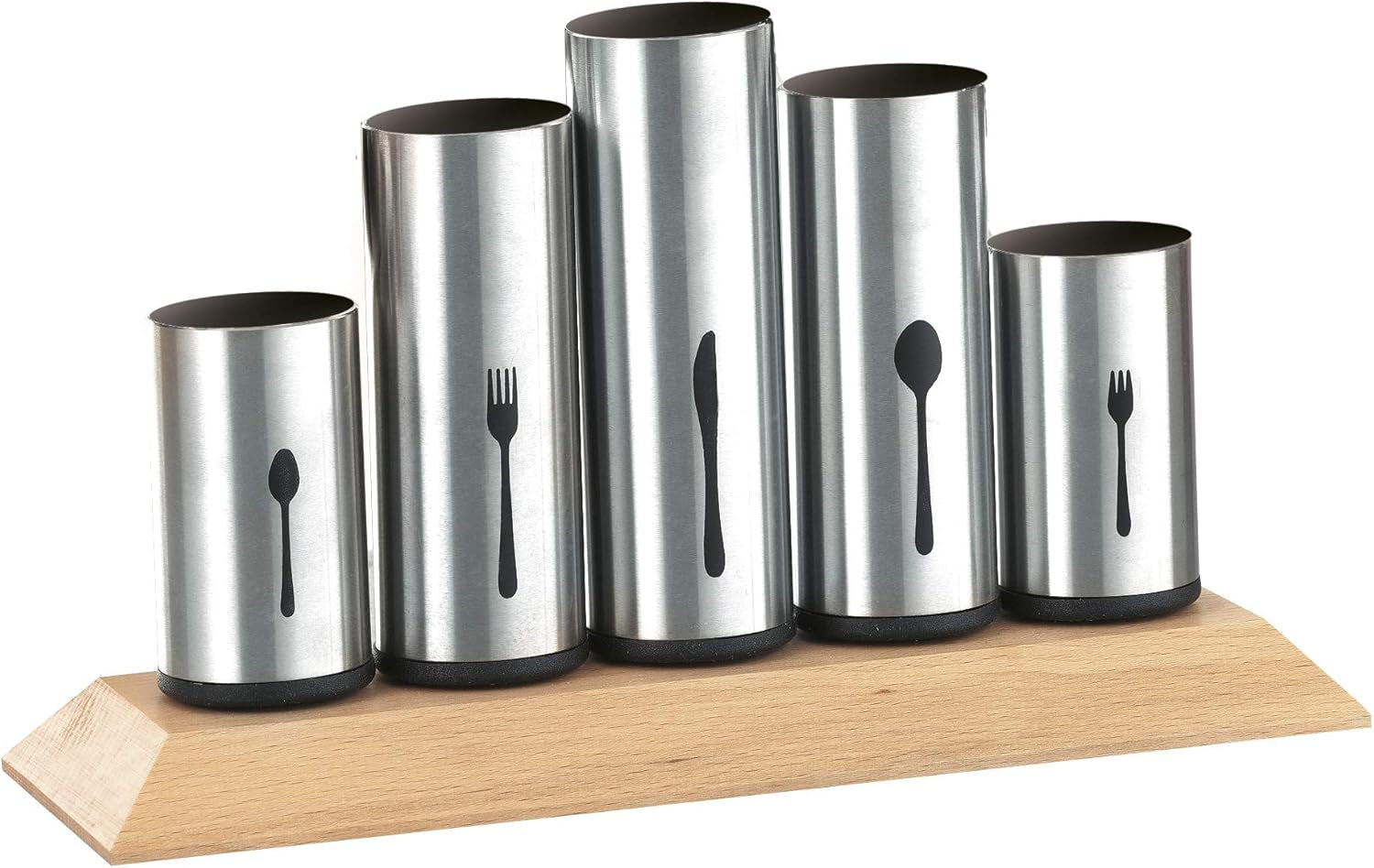 Porta cubiertos de acero inoxidable, 1 paquete, plateado Naty Shop Kitchen A 1 pieza