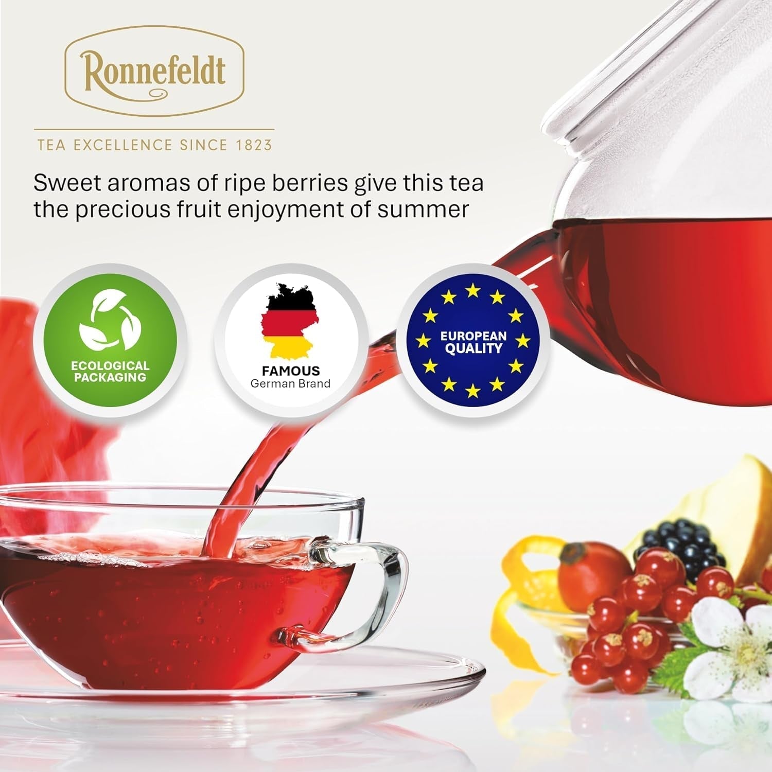 Teavelope "Red Berries" - té de frutas con sabor a fresa y frambuesa, 25 bolsitas de té, 62,5 g
