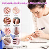 Lima de uñas eléctrica inalámbrica - 35000 RPM para uñas de gel, lima de uñas profesional y acrílica 12 en 1, juego de manicura y pedicura de 5 velocidades