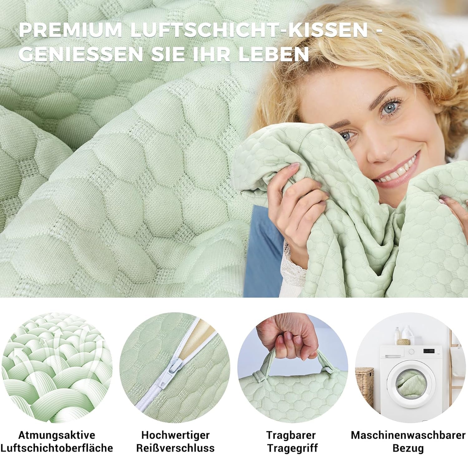 Almohada de cuña ajustable para niños, almohada de lectura de espuma de alta densidad para cama y sofá, almohada ergonómica para cabeza de cuña para apnea de reflujo del sueño, almohada para piernas/almohada de espalda para jugar y leer (verde)