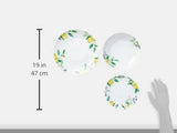Excelsa Lemon vajilla 18 piezas, porcelana, blanco/limón