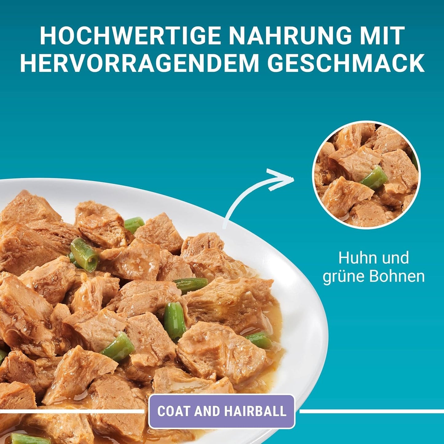 PURINA ONE Coat and Hairball Comida húmeda para gatos en salsa con pollo, paquete de 26 (26 x 85 g)