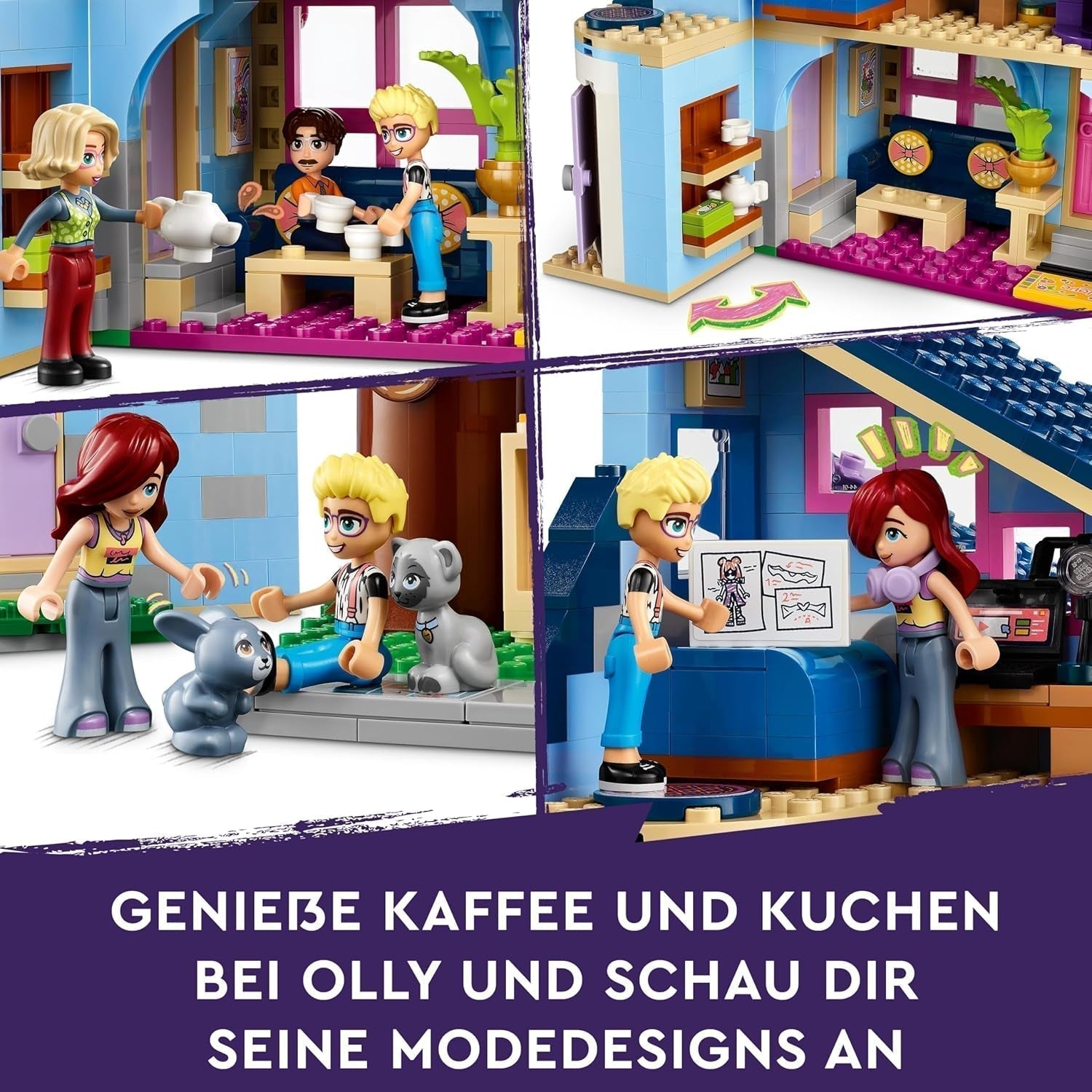 LEGO Friends Casa familiar de Olly y Paisley, casa de muñecas con figuras y accesorios, casa de dos pisos y casa en el árbol, regalo creativo para niñas y niños 7+ 42620 Juegos de construcción Besuche den LEGO-Store