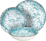 Kalos, vajilla para 6 personas, 18 piezas, porcelana, azul claro