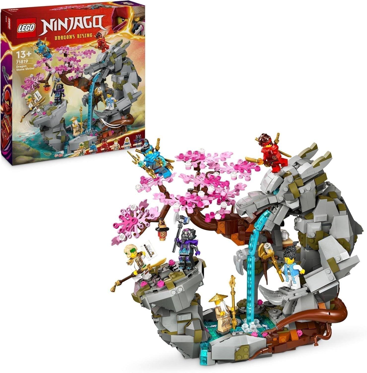 LEGO NINJAGO Dragón Templo de Piedra Dragón de Juguete con 6 Figuras Ninja, Juego Grande para Construir, Jugar y exhibir, Regalo de cumpleaños para niños y niñas Mayores de 13 años 71819 Juegos de construcción Besuche den LEGO-Store Single