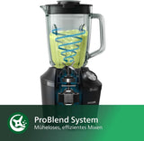 Philips Batidora y batidora con base - 600 W, vaso de 2 litros, aplicación Homeid, 2 funciones de calentamiento + función de impulso, problema, función de trituración de hielo (HR2291/41) Kitchen Naty Shop