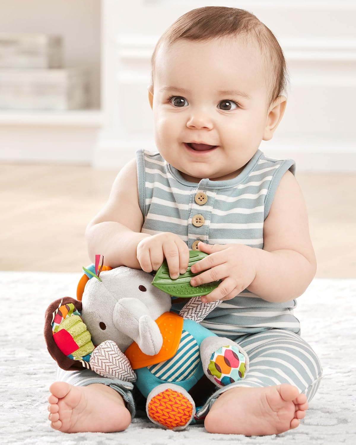 Skip Hop Bandana Buddies Juguete de Actividad, Peluche para Bebés y Niños, Multicolor, Elefante Bebé Juguetes Naty Shop