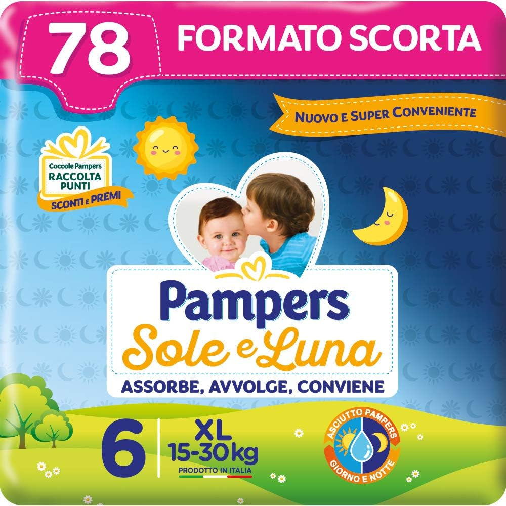 Pampers Pañales Sol y Luna, Unisex, Junior, Talla 5 (11-25 kg), 120 Pañales