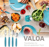 Beckmann & Rommerskirchen 2515 VALOA Besteck Set 4 personas | 16-Teilig | Petróleo | Spülmaschinenfest | Hochglanzpoliert | Essbesteck: 4X Messer, Gabel, Esslöffel, Kaffeelöffel Cocina Naty Shop