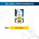 Gourmet Perle Select Strips Comida húmeda para gatos con pollo, paquete de 26 (26 x 85 g)