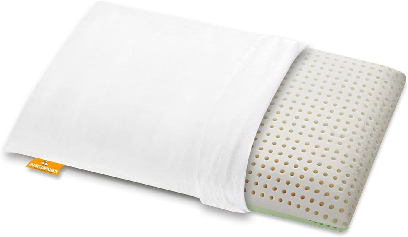 Almohada Ortopédica de Cervical - Aloe Orgánico - Almohada Viscoelástica de Aloe Vera Altura 14cm Funda 100% Algodón Almohada Visco - Almohada Viscoelástica - Made in Italy Naty Shop Almohadas Estándar