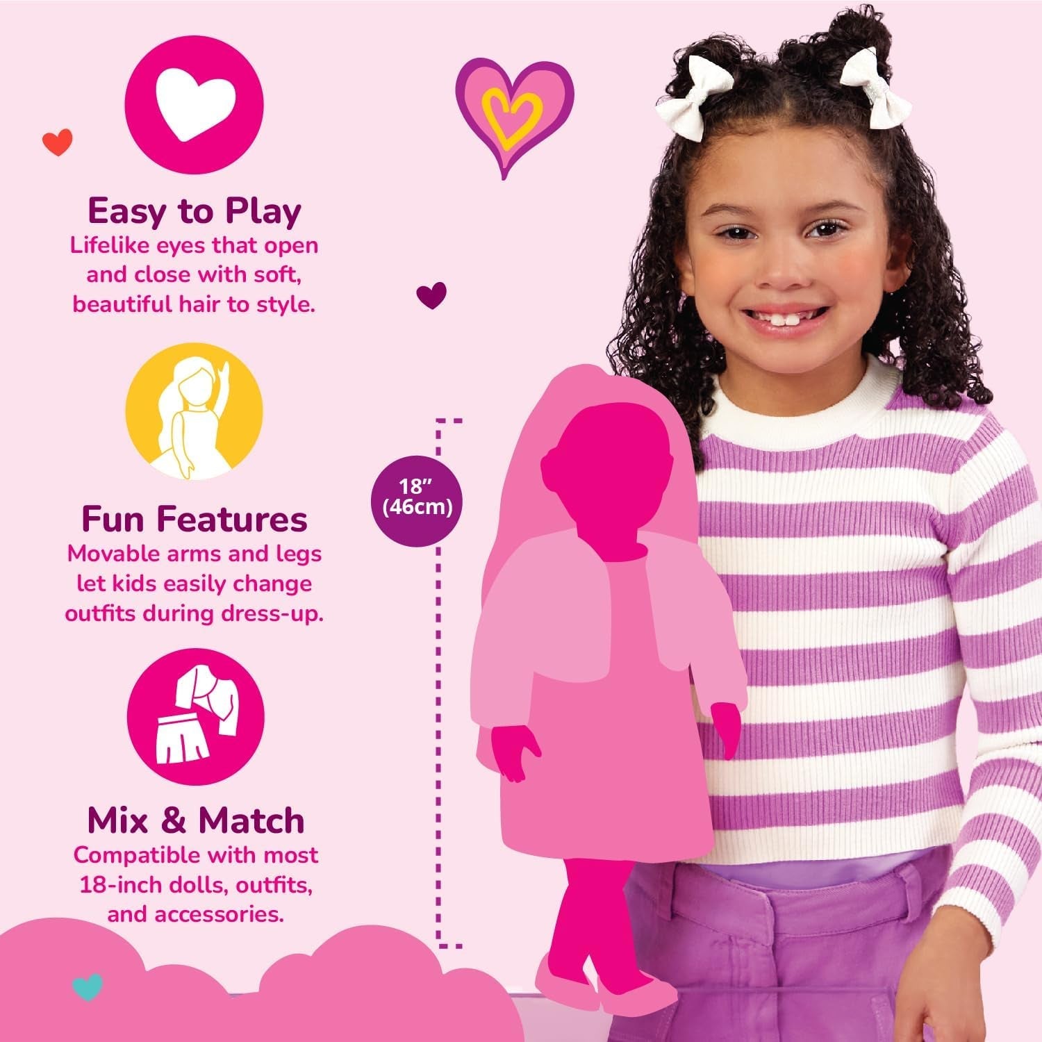 Our Generation - Milo - Muñeco de 46 cm - Ojos marrones realistas y pelo castaño rizado - Equipaje con ruedas y accesorios de viaje - Juego de simulación - Juguete para edades de 3 años en adelante
