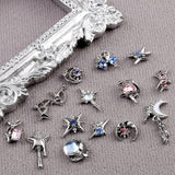 16 Stile Luxus Mond Stern Nagel Charms 3D Nail Charms Y2K Legierung Strasssteine ​​​​Bogen Schmetterling Nagel Schmuck Metall Nail Art Charms Nägel Glitzersteine ​​​​Nailart Rhinestones Nageldesign Zubehör