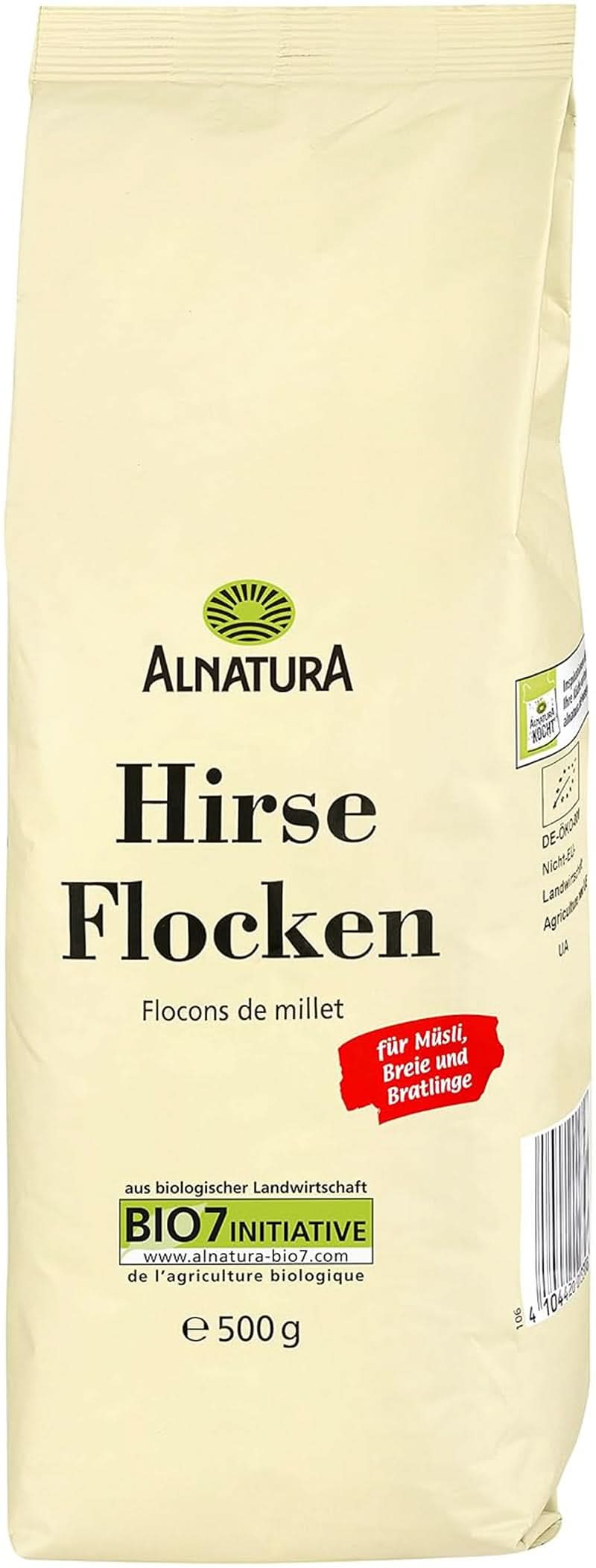 Copos de mijo ecológicos, 500 gramos Cereale Naty Shop