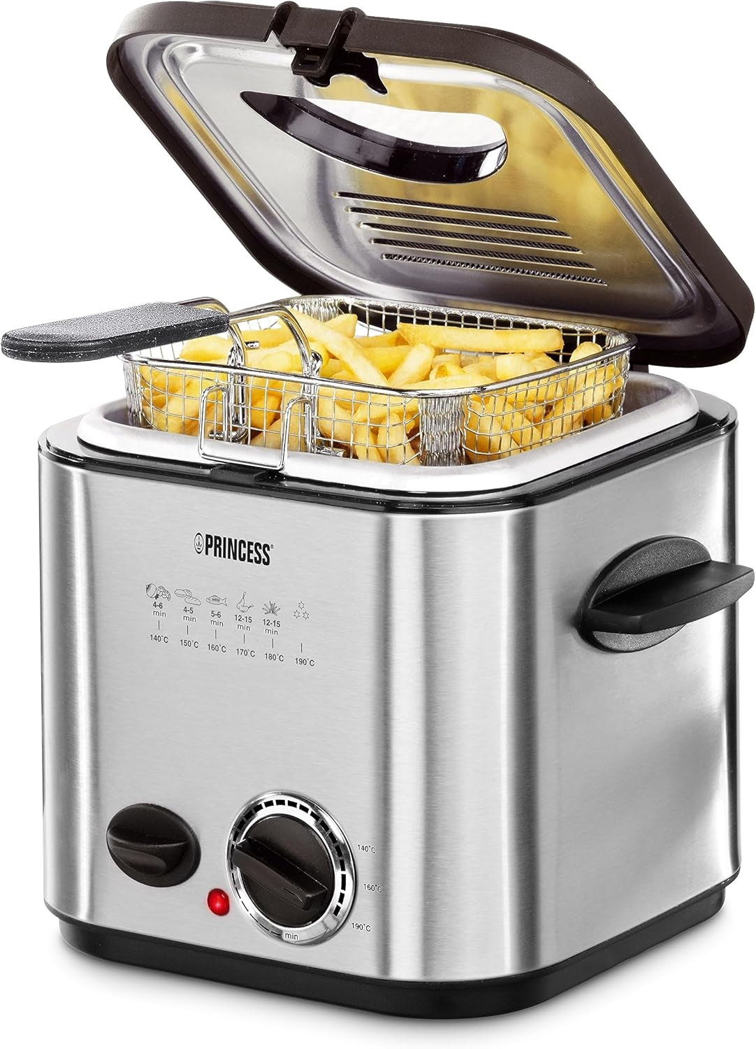 Mini freidora de fondue Princess 182611 - Calentamiento rápido - Filtro de olores - Capacidad de 1,2 litros, Plata Electrodomésticos Naty Shop Default Title