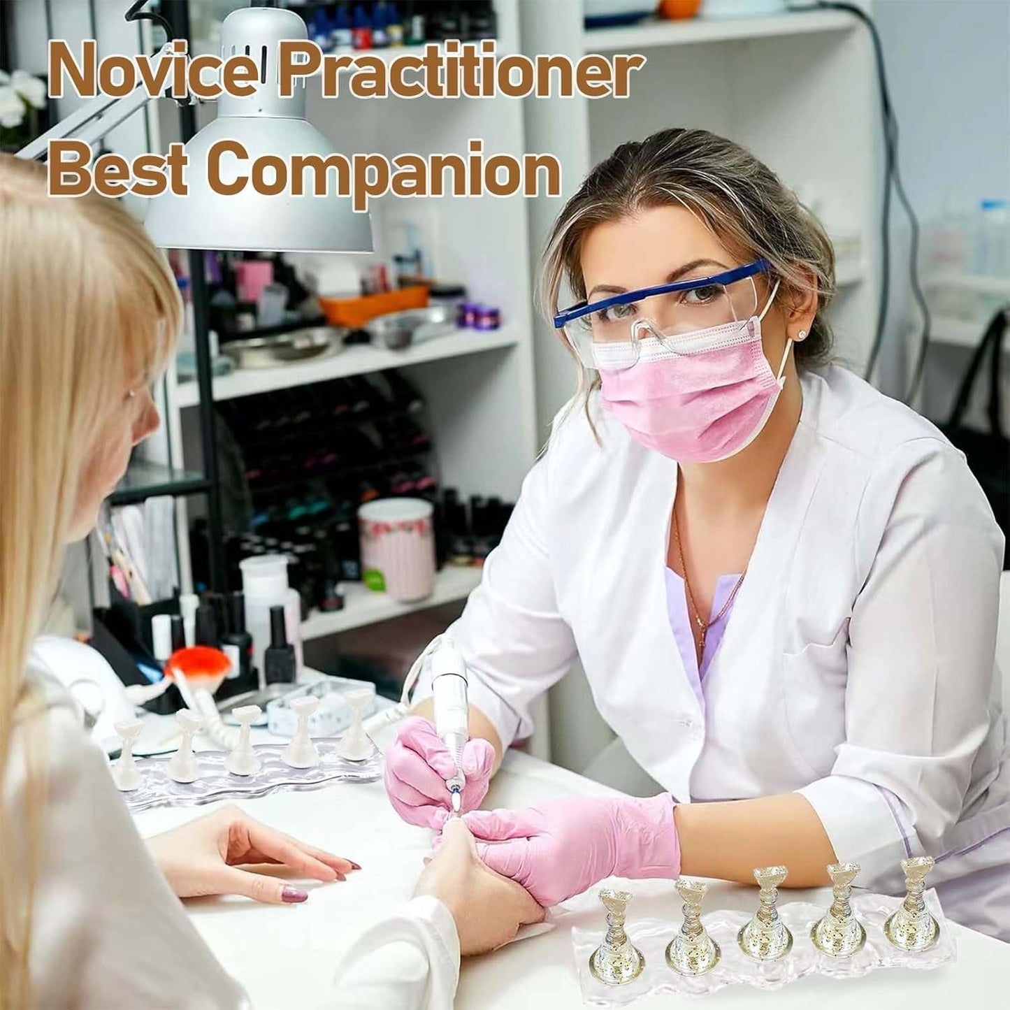 Juego de diseño de uñas – Mano de entrenamiento premium para uñas de gel, accesorios de uñas y uñas artificiales – versátil juego de uñas de gel y accesorios para decoración de uñas
