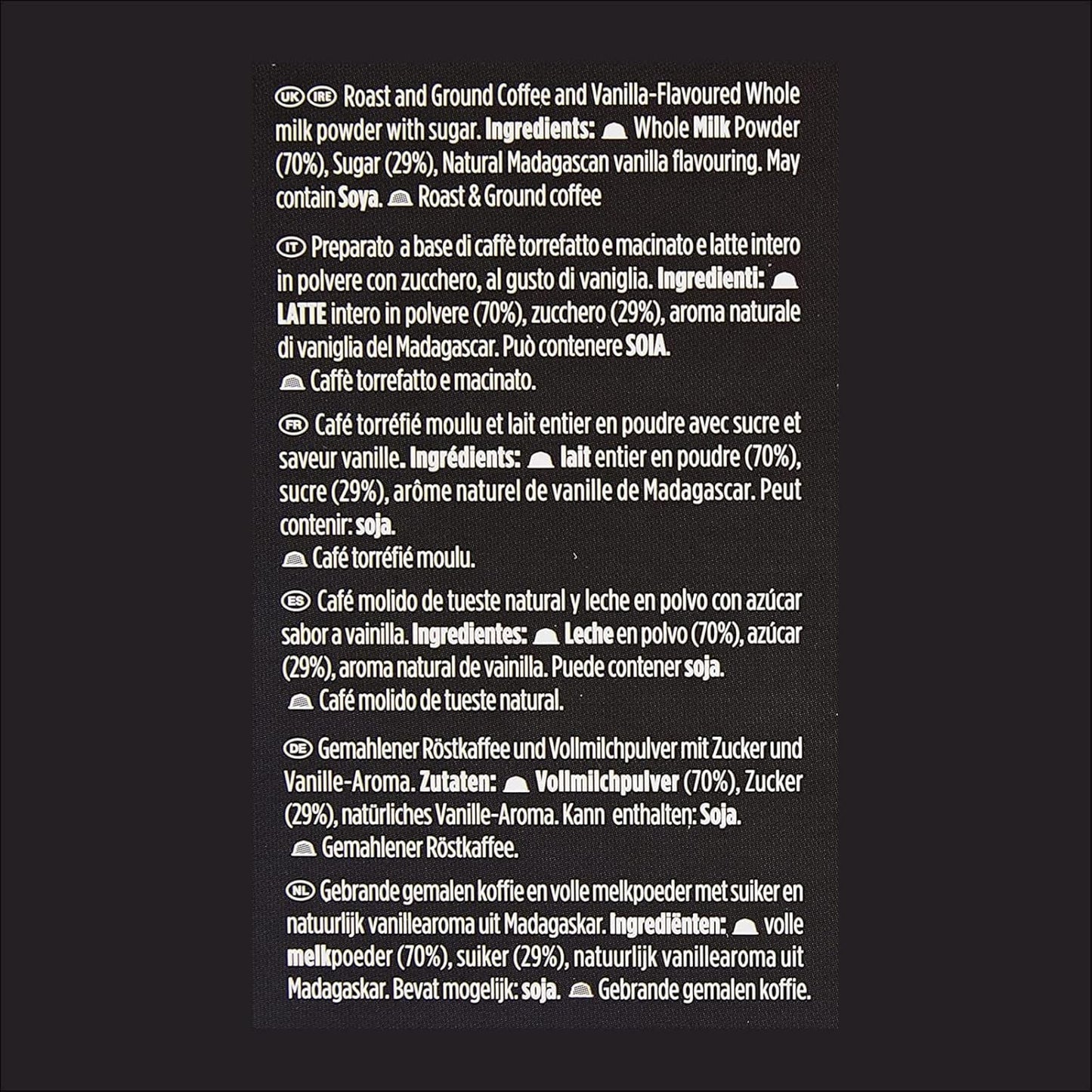 STARBUCKS Probierset, paquete variado de tazas blancas de Nescafé Dolce Gusto Kaffeekapseln y Vanilla Macchiato de Nescafé Dolce Gusto Kaffeekapseln 6 x 12 (72 cápsulas, 36 porciones)