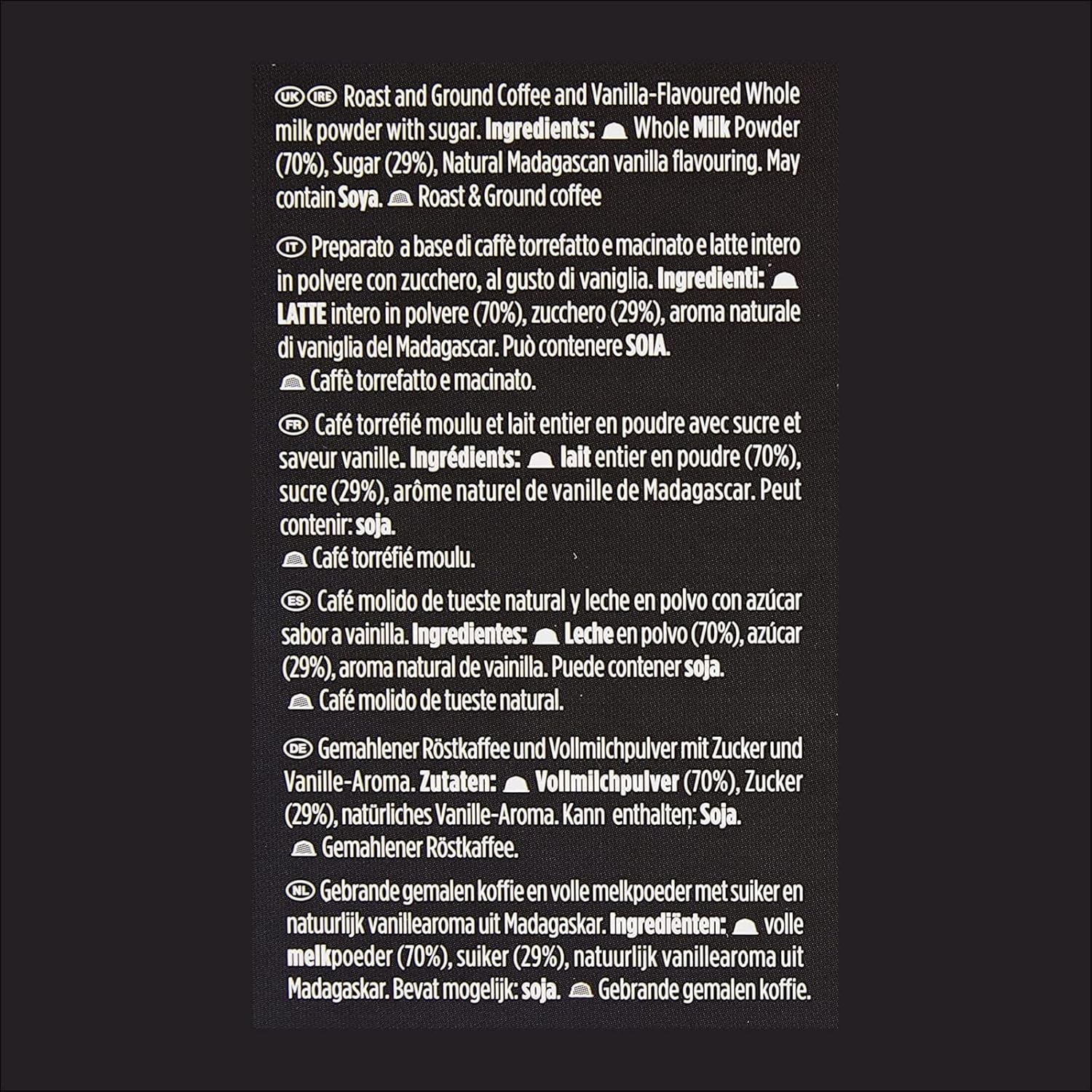 STARBUCKS Probierset, paquete variado de tazas blancas de Nescafé Dolce Gusto Kaffeekapseln y Vanilla Macchiato de Nescafé Dolce Gusto Kaffeekapseln 6 x 12 (72 cápsulas, 36 porciones)