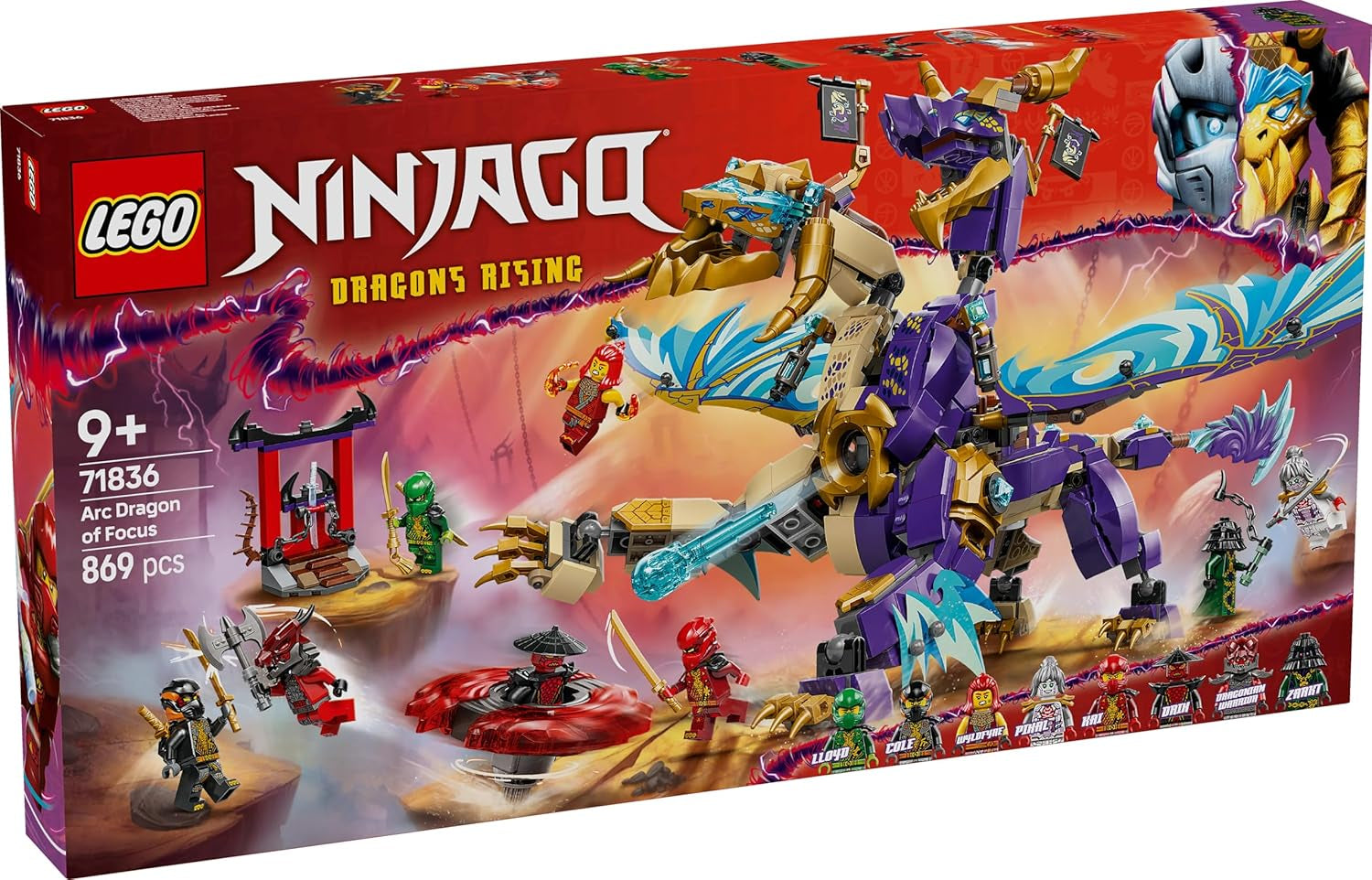 LEGO NINJAGO Dragón Arco de Luz - juguete con 8 minifiguras y una rueda de Spinjitzu - juguete de construcción ninja interactivo para niños y niñas mayores de 9 años - idea de regalo para fans 71836 Juegos de construcción Besuche den LEGO-Store
