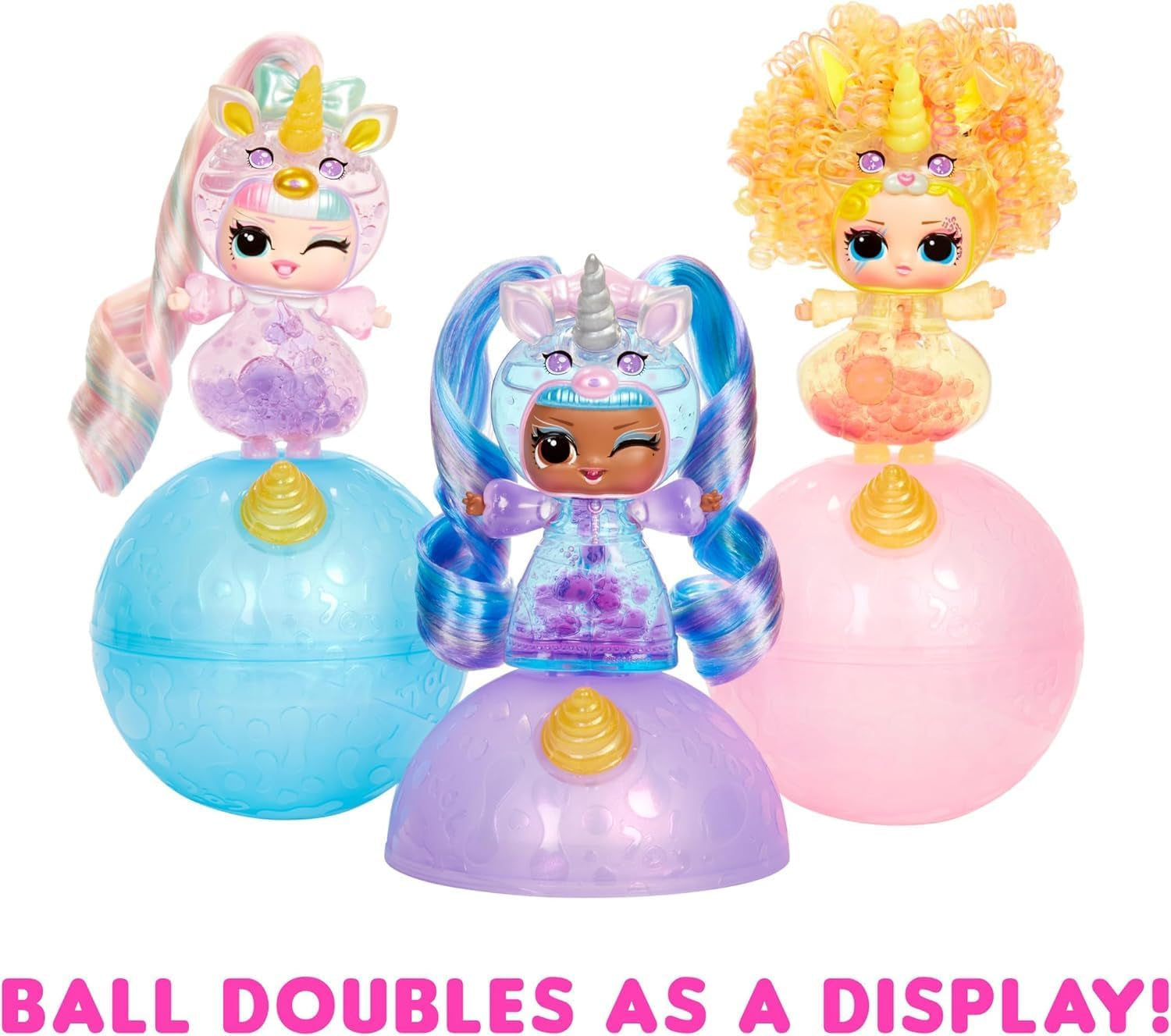 Jajaja ¡Sorpresa! Unicorns Tots: incluye 1 muñeco con cuerpo transparente y efecto lámpara de lava, empaque blindado, 8 muñecos coleccionables con 2 mezclas de colores, para edades de 4 años en adelante