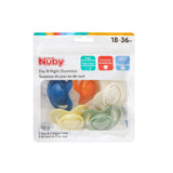 Nuby – Set de 5 Chupetes y Chupetes de Ortodoncia de Silicona Suave | 3 modelos para día y noche | 2 modelos que brillan en la oscuridad | Sin BPA | Forma parecida al pecho | Durante 18-36 meses