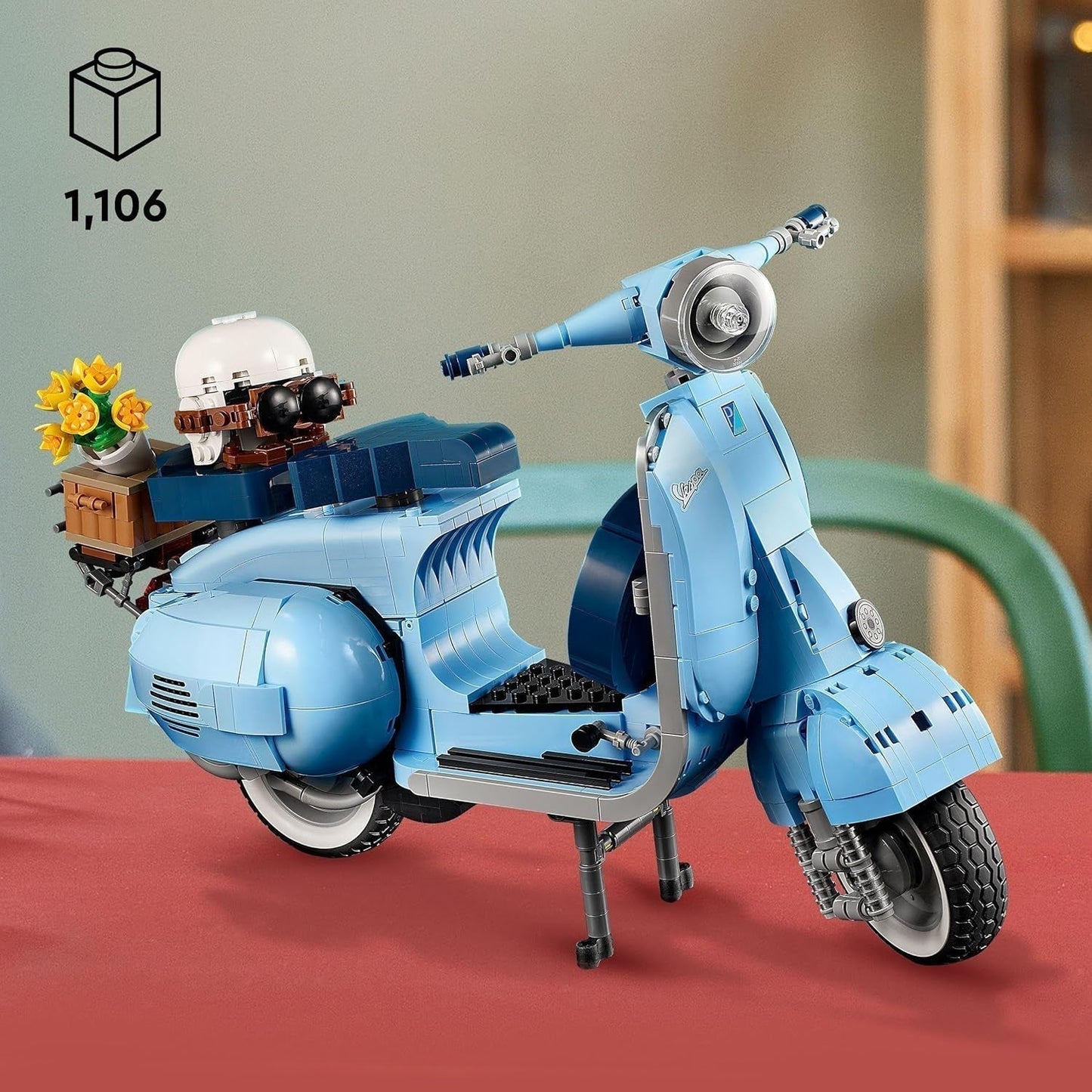 LEGO Icons Vespa 125, Modelo de motocicleta para construir, Scooter italiano vintage, Kit de modelo para adultos, Pieza de exhibición como decoración de la habitación, Regalos para mujeres y hombres 10298 Kits de construcción Besuche den LEGO-Store