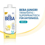 BEBA Bebida de leche lista para beber para niños de 1 a 3 años, con HMO, contenido de proteínas apropiado para la edad, sin aceite de palma, sin aceite de pescado, comida para niños pequeños, paquete de 12 (12 x 500 ml)