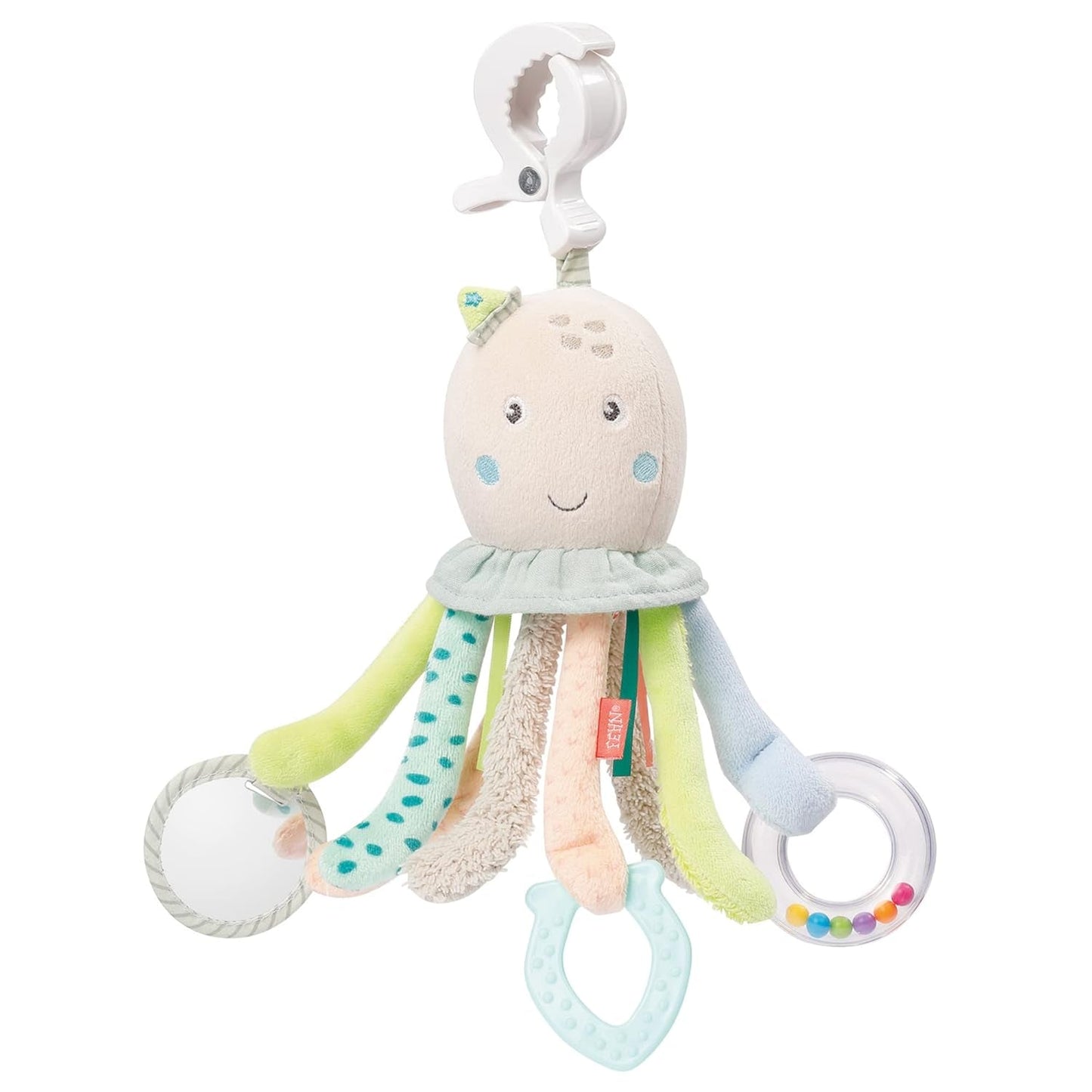 Fehn Pulpo Actividad Juguete - Juguete de Habilidades Motoras para Bebés para Cochecitos y Comienzos Brillantes, Oball, Juguete Sonajero con Bolas de Agarre para Caminar, Juguete Interactivo para Bebés Bebe Toys Naty Shop