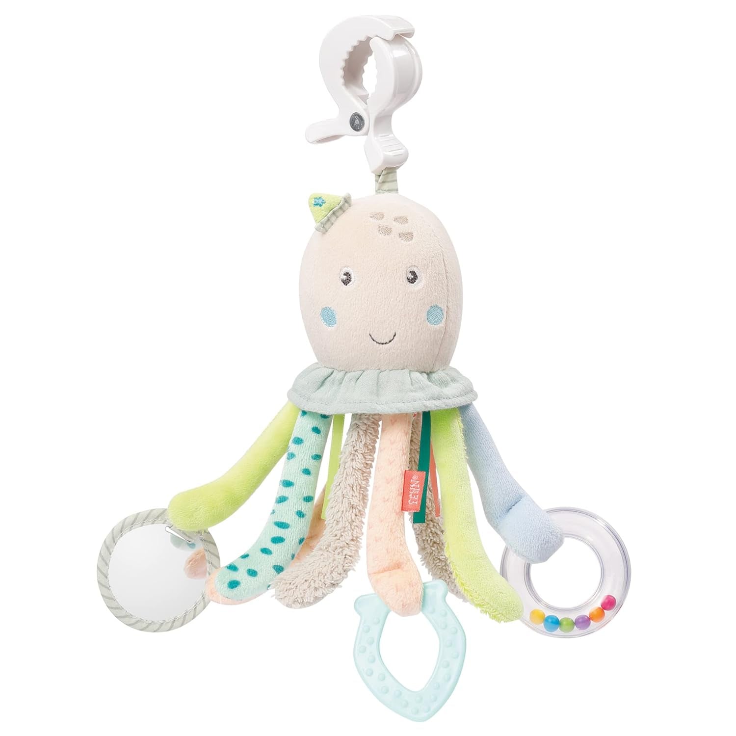 Fehn Pulpo Actividad Juguete - Juguete de Habilidades Motoras para Bebés para Cochecitos y Comienzos Brillantes, Oball, Juguete Sonajero con Bolas de Agarre para Caminar, Juguete Interactivo para Bebés Bebe Toys Naty Shop