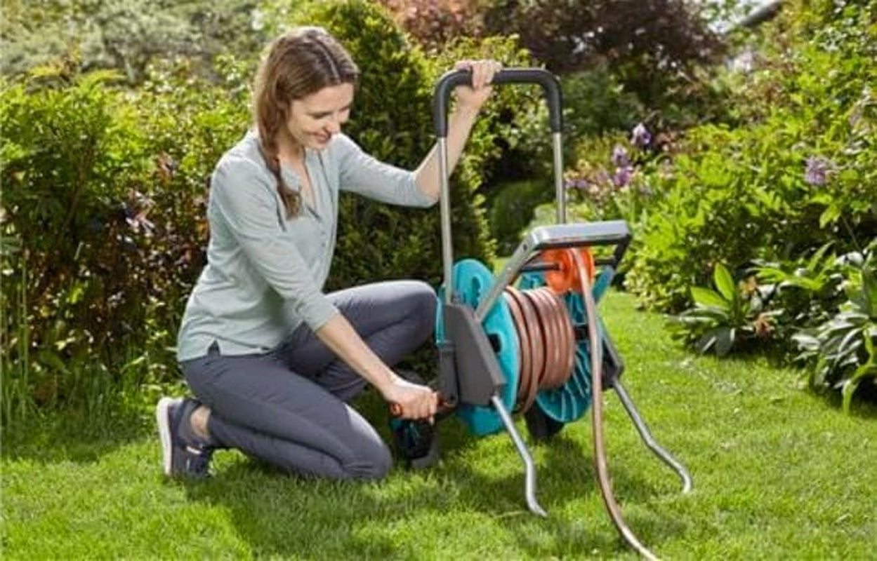 Carro portamangueras GARDENA CleverRoll S, carrete para mangueras, almacenamiento compacto (18500-20)