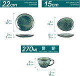 Vancasso Servicio de café de gres STARRY Juego de café de 12 piezas para 4 personas Incluye tazas de café y platillos Aspecto vintage