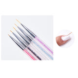 Juego de 5 pinsel Nagel, pinsel Nageldesign, herramientas de punteado para decoración de uñas, bolígrafo acrílico profesional de doble punta para decoración de uñas DIY