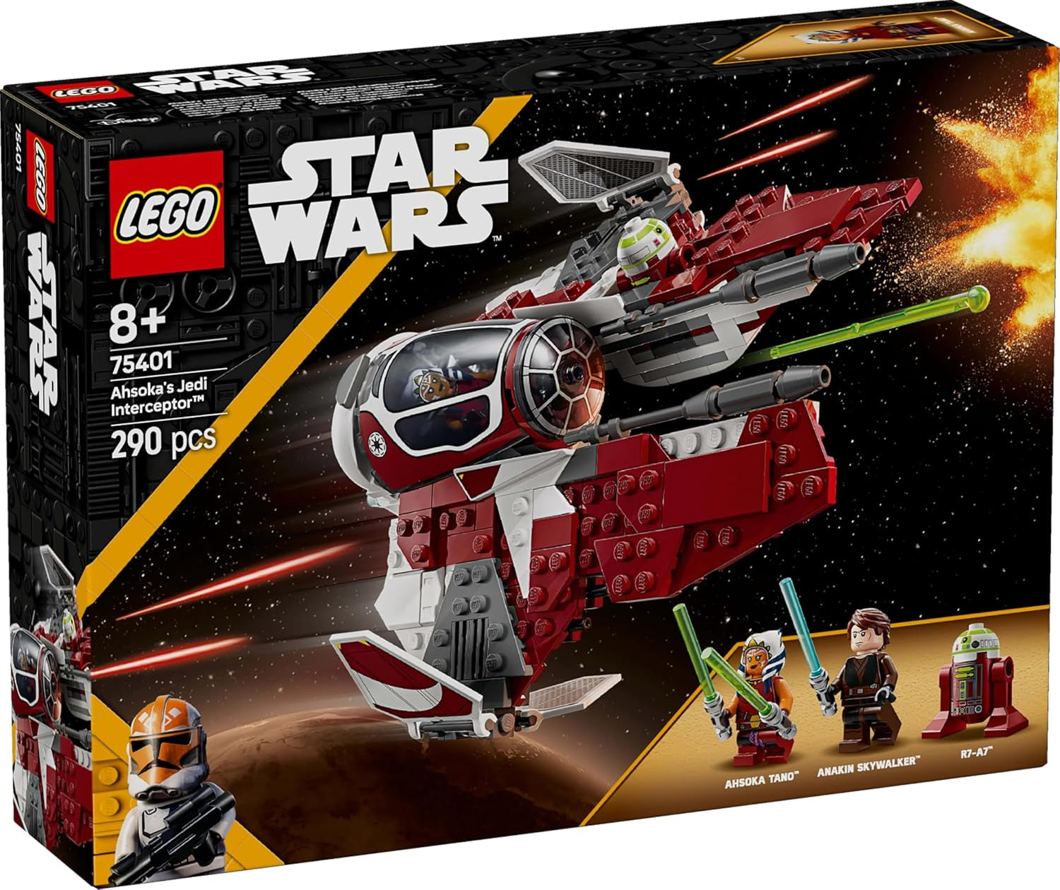 LEGO Star Wars 75401 Interceptor Jedi de Ahsoka, Caza estelar para fans de Clone Wars, Minifiguras de Ahsoka Tano y Anakin Skywalker con sables de luz y R7-A7, para niños y niñas a partir de 8 años Juegos de construcción Beuche den LEGO-Store