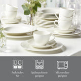 vivo - Villeroy & Boch Group - Vajilla Basic Blanco 30 piezas, apta para lavavajillas y microondas, Vajilla blanca, Juego de café, Cerámica, Platos, Tazas, Porcelana premium