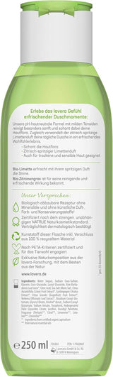 Lavera, Gel de ducha refrescante con lima ecológica, 250 ml Ducha y baño Naty Shop