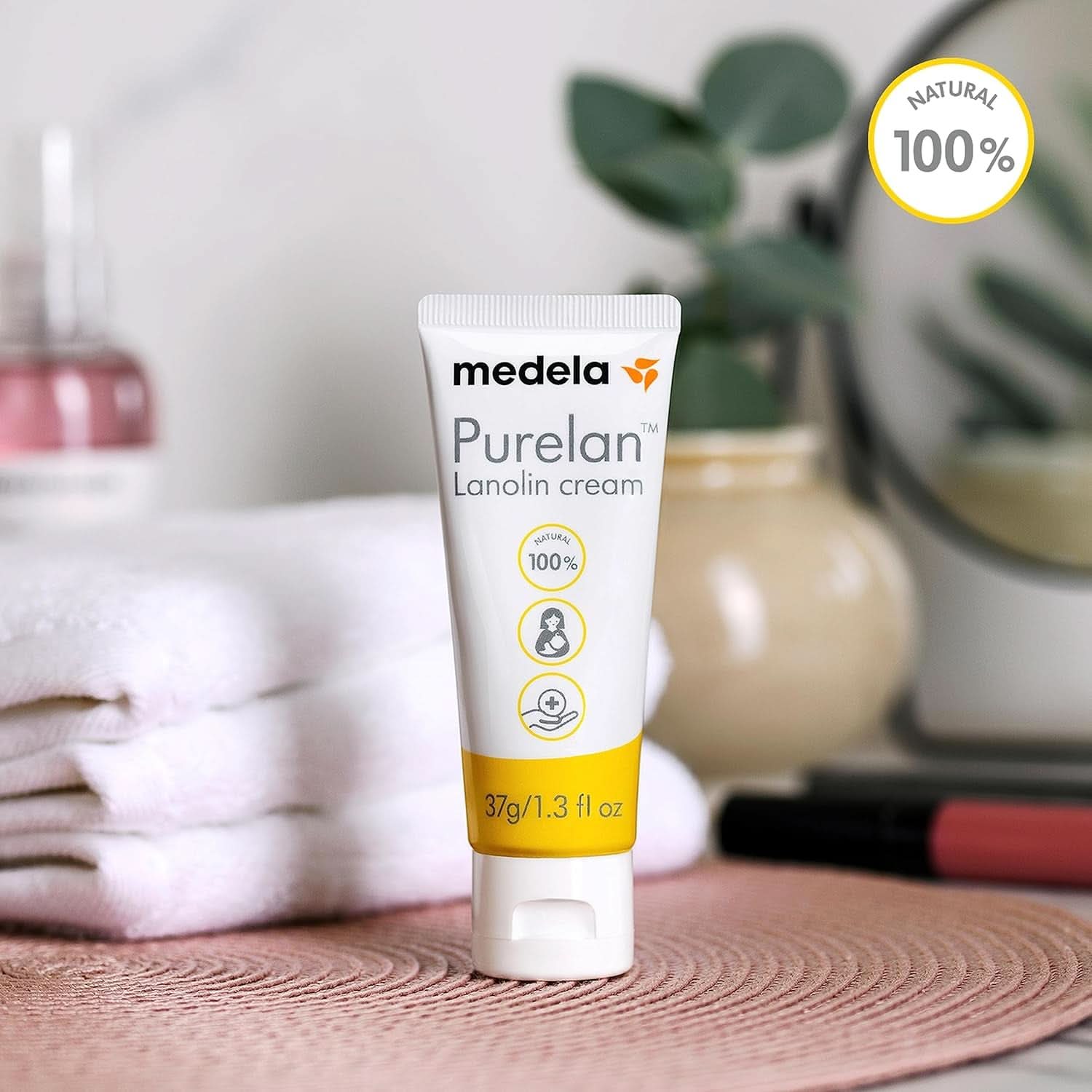 Medela Purelan 37G Lanolin Nipple Cream - crema para pezones doloridos y piel seca, 100% natural, hipoalergénica Accesorios Alimentación y Lactancia Bebe Naty Shop