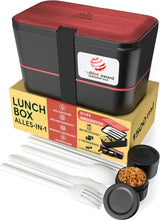 Umami Fiambrera para Adultos, Fiambrera Bento Apilable a Prueba de Fugas con 4 Cubiertos y Compartimentos, Fiambrera para Adultos, Ensalada para Llevar, Fiambrera para Picnic/Escritorio, Gris Antracita, 1500ml Naty Shop Cajas de Almacenamiento de Alimentos Palisandro Negro L - 1500ml Apilables Una Dentro De Otra