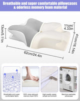 Almohada para el cuello, almohada de apoyo lateral, almohada de espuma viscoelástica, almohada ortopédica, almohada ergonómica de apoyo para el cuello para un soporte óptimo Almohada de apoyo lateral para la espalda y el estómago (62 x 41 x 13 cm) Almohadas ortopédicas cervicales Naty Shop