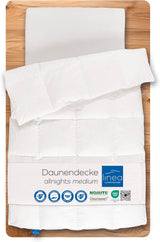 Allnights - Edredón ligero confort 135X200 100% plumas y plumón nuevo, apto para alérgicos, lavable hasta 60°C, fabricado en Alemania Edredones y edredones Naty Shop 200 X 200 Cm Clase térmica Light