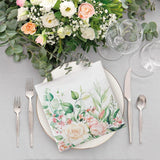 PAW - Servilletas de 3 capas (33 x 33 cm) I 20 piezas I Perfectas para cumpleaños, fiestas, bodas, comuniones y días festivos I Servilletas de papel de colores - Flores, rosas I Color: Momentos florales (Pack de 2)
