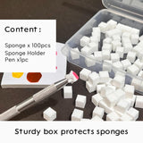 100 Stück Nail Art Schwamm Mit Metallgreifer, Esponja Pincel Aplicador, Esponja Nagel Pinsel, Nageldesign Zubehör Schwammpinsel, Verwendet, Um Eine Varavländ Von Gradient Nail Art Patterns Zu Ersetlen